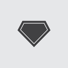Poster - Superhero logo icon in black on a gray background. Vector illustration