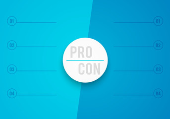 Poster - vector 2 step pros and cons list infographic template with bullet points