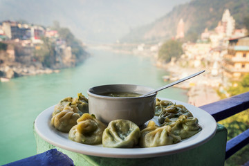 A large plate with the Tibetan Momo