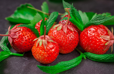 Wall Mural - Fresh juicy strawberries