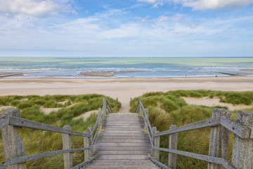 Stairs to the North Sea beach at Blankenberge, Belgium