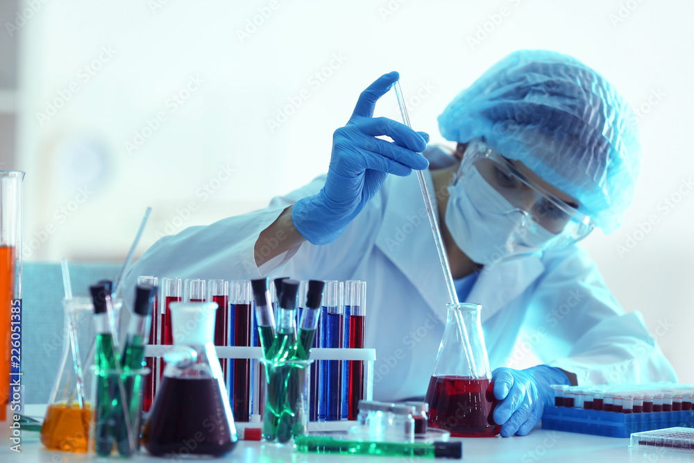Female scientist working in laboratory