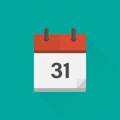 Poster - Calandar 31 on a green background vector illuatrstion