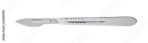 Fotografía 6782424 Surgical stainless steel metal scalpel isolated on white background