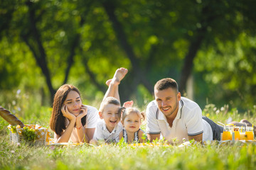 Wall Mural - Happy family on picnic