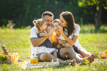 Wall Mural - Happy family on picnic