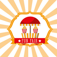 Poster - booth popcorn food fun fair retro label