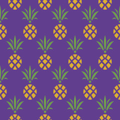 Wall Mural - Pineapple Background. Vector Endless.