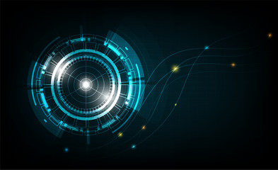 Fototapete - digital business , vector tech circle and technology background.