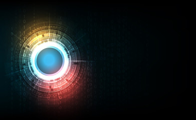 Poster - digital business , vector tech circle and technology background.