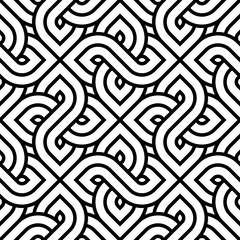 Fototapete - Vector geometric pattern. Seamless braided linear pattern.