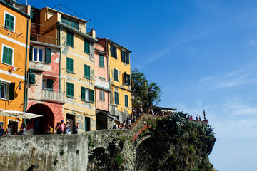 colorful houses in old town of cinque terre italy