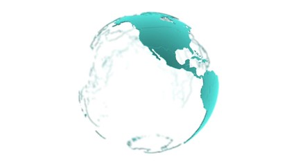 Poster - 3D world globe 4k animation seamless loop. White background