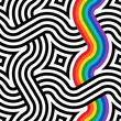 Vector geometric pattern. Seamless braided linear pattern with a rainbow.