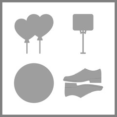 rubber vector icons set. balloons, stethoscope, sports ball and black shoes in this set.