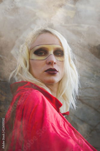 Woman With White Hair Wearing Superhero Outfit Buy This Stock