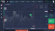 Binary Option, Trading platform dashboard. Press call and win transaction. Candles and indicators.  Money making, business. market analysis. Vector dashboard interface. UI,UX,KIT for Business App