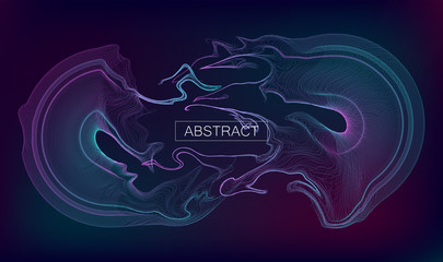 Aufkleber - Vector abstract background, line and particles. Illustration suitable for design. Break of the whole structure. Vector Background