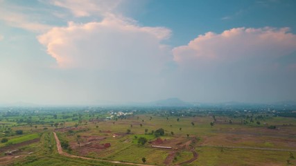 Poster - Landscape with blue sky and clouds