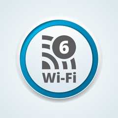 Wall Mural - Wi-Fi 6 generation button illustration