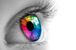 Leinwandbild Motiv Eye With Rainbow Colors