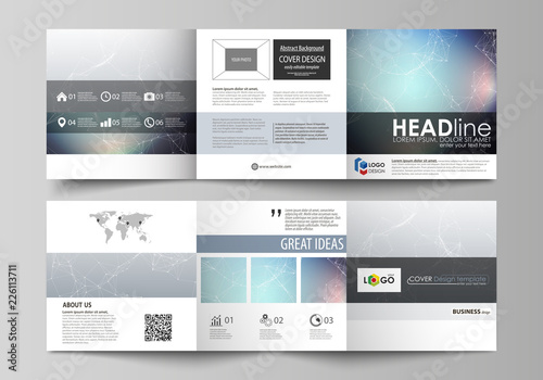 Fotografía Set of business templates for tri fold square design brochures