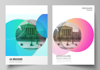 Wall Mural - the vector layout of a4 format modern cover mockups design templates for brochure, magazine, flyer, 