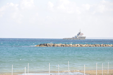 Wall Mural - The cargo ship transportation