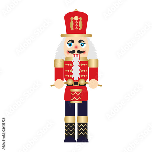 Fotomural Vector illustration christmas nutcracker toy soldier traditional figurine isolat