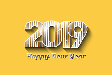 Wall Mural - 2019 new year in gold and silver colors - vector illustration
