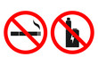 NO VAPING sign. NO SMOKING sign. Vector.
