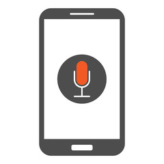 Poster - Smartphone with dictaphone button on touchscreen. Vector..