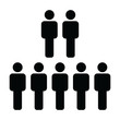Leadership icon vector male group of people symbol avatar for business management team in flat color glyph pictogram illustration