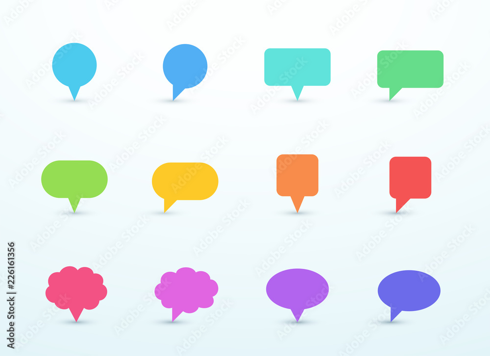 Vector Upright Speech Bubble Sign Shapes Set Stock Vector | Adobe Stock