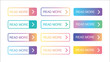 Read More gradient colourful button set on white background with Flat line button collection for web element.