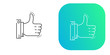 icon up thumbs. Like and dislike icon with gradient style.
