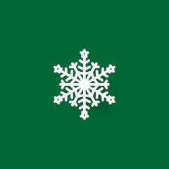 Aufkleber - Christmas snowflake icon and sign design on red and green background

