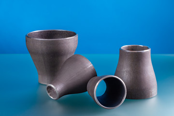 Canvas Print - Concentric reducers, set of steel welding fittings.