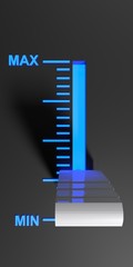 Poster - Level selector on a black control panel - 3D rendering
