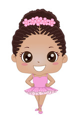 Sticker - Kid Girl Black Ballet Illustration