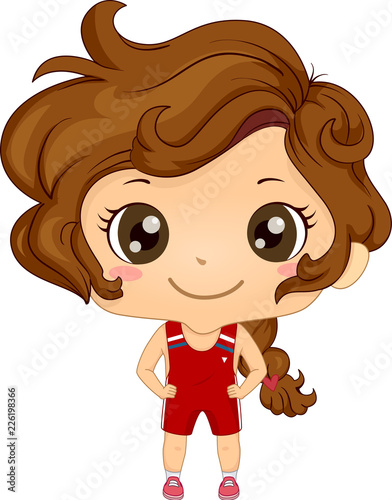 Kid Girl Wrestler Illustration
