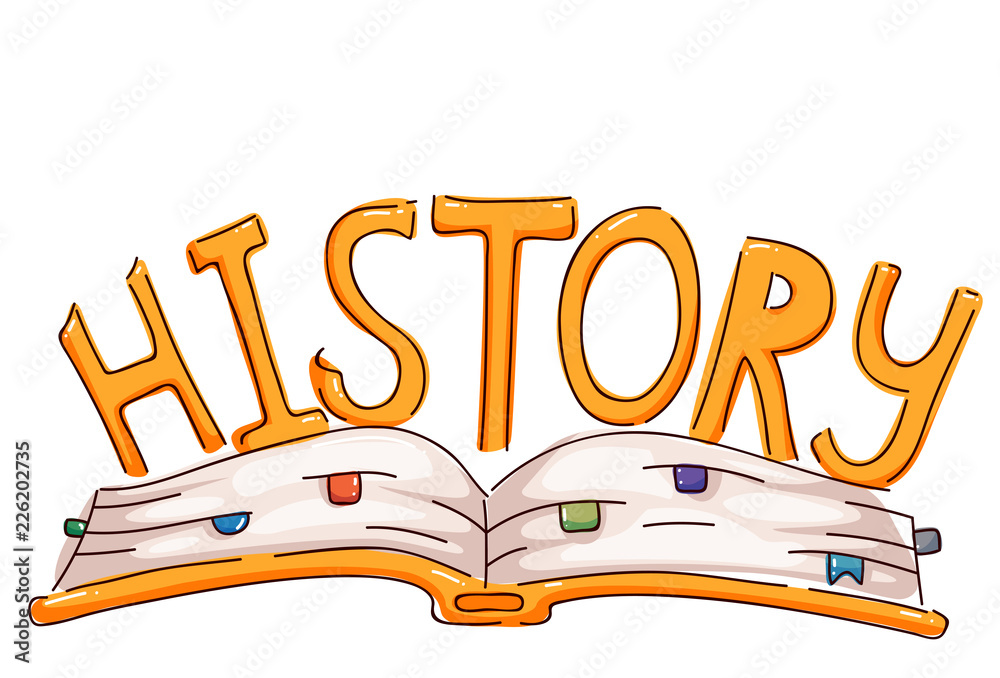 Open Book History Lettering Illustration Stock Vector | Adobe Stock