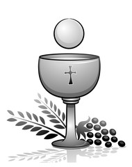 Canvas Print - Goblet Wine Eucharist Illustration