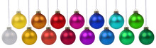 Weihnachten Weihnachtskugeln Banner Weihnachts Farben Kugeln Dekoration Hängen Freisteller