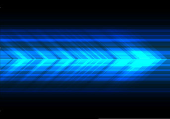 Poster - Abstract blue light arrow speed technology direction on black design modern futuristic background vector illustration.