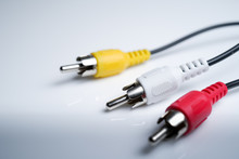 Composite Video Cable On White Isolated Background