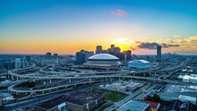 Aerial View Of New Orleans, Louisiana, USA Skyline At Sunrise
