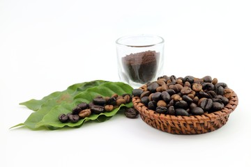 Coffee seed and black coffee