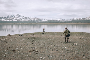 A man goes fishing