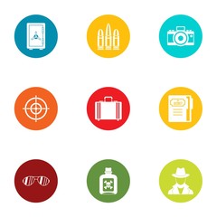Poster - Photo hunting icons set. Flat set of 9 photo hunting vector icons for web isolated on white background
